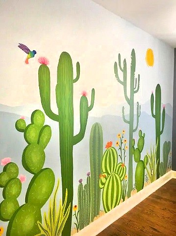 Indoor Cactus Mural