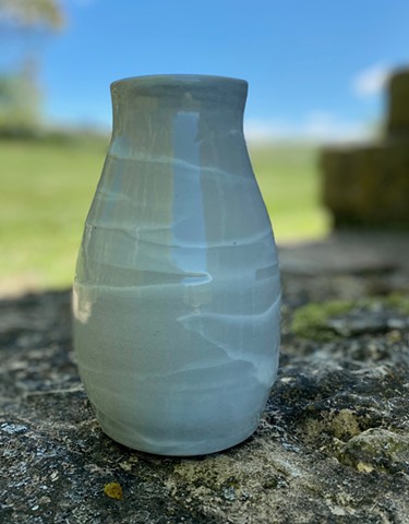 Tall stoneware vase. high fired reduction. clear glaze. by Carol Naughton Ceramics. 