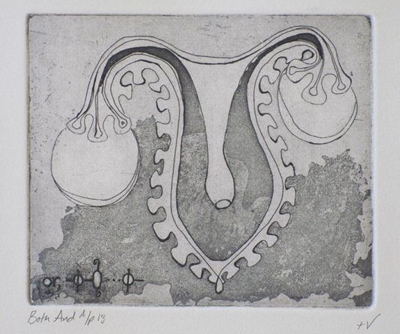 Both And Intaglio print on Rives BFK  