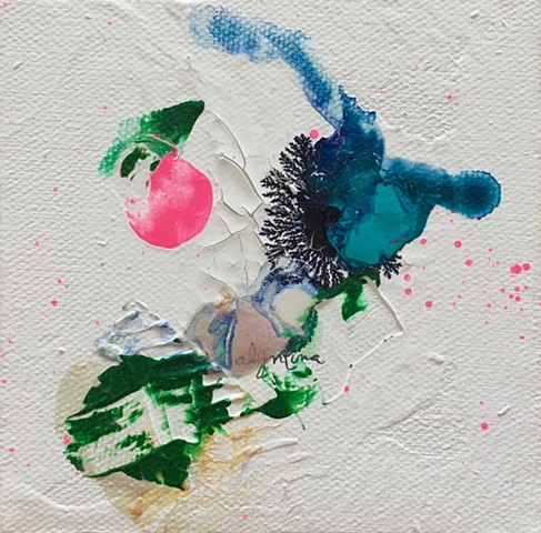 PINK MOON  4” x 4” Acrylic on canvas