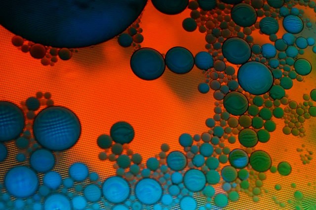 Old school 1960s psychedelic oil and water liquid light show