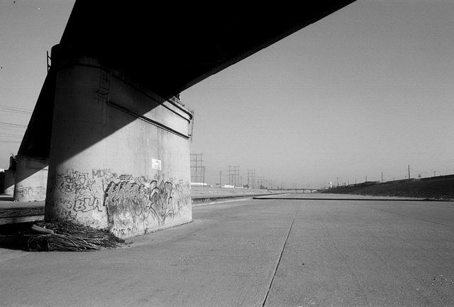 LA River, Train Bridge & Shadow