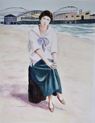 Lilly on Venice Beach, 1920s