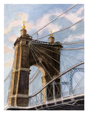 This painting was used for the invitation and poster for the show, Cincinnati Scenes, at the Christ Church Cathedral in downtown Cincinnati, June 18 - July 30, 2014.