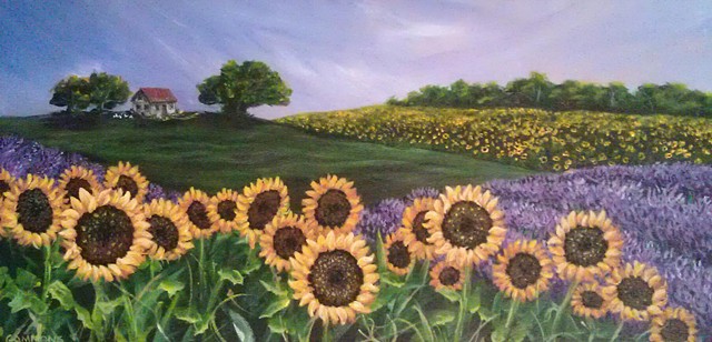 van gogh sunflowers ducks lavender field europe sunrise laura gammons lauragammons.com #lauragammonsstudios