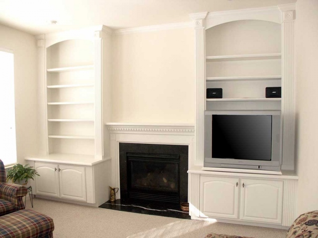 Built in Fireplace with Art Niche