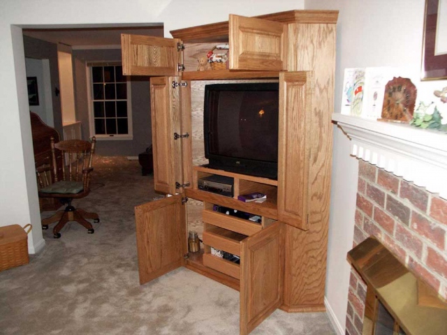 Corner Entertainment Center Open