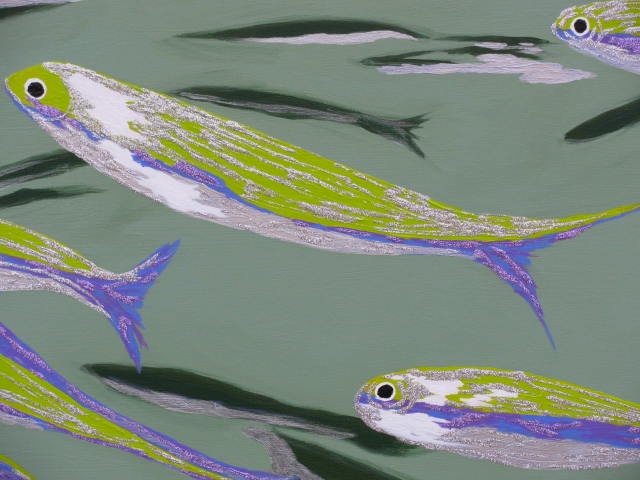painting of swimming fish by KarenPattersonBrunke