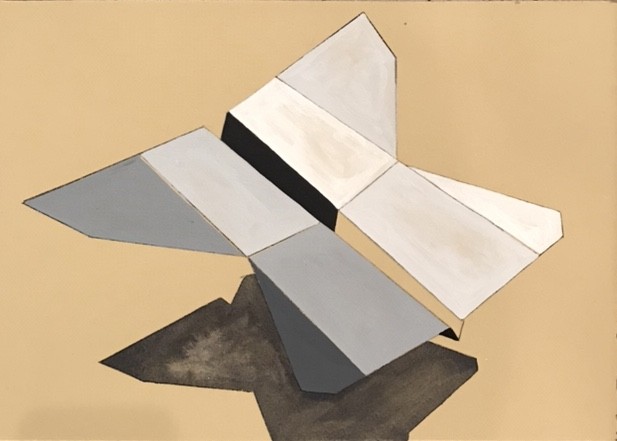 Paintings paper airplanes Acrylic watercolor paper origami