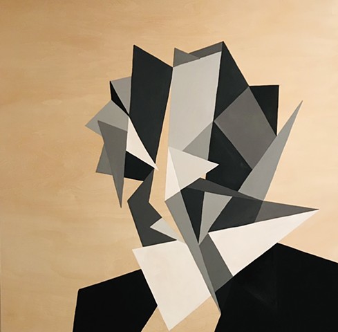 Painting Johnny Cash Rock Icon Musician Geometric Painting Acrylic Portrait