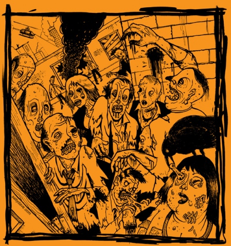 Zombie drawing for tee shirt design for The Unseen