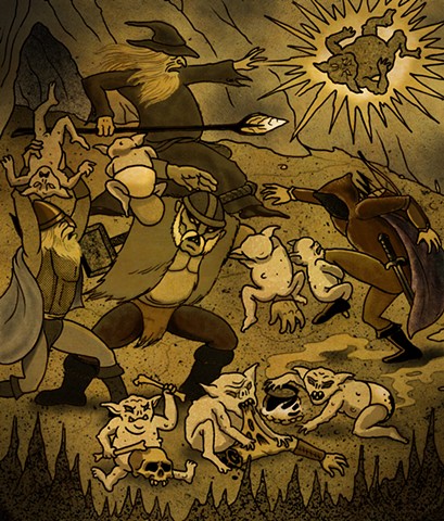 Illustration for Torchbearer rpg adventure for Mordite Press