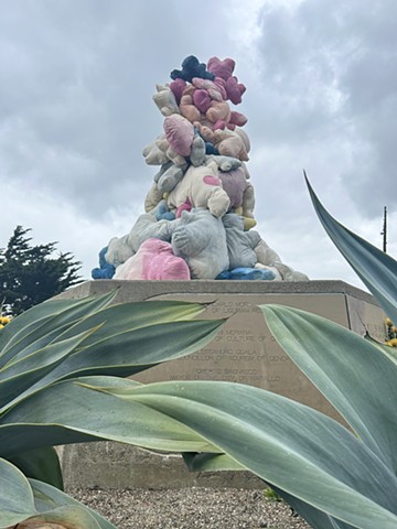 Close up of Cloud Monument on Columbus plinth