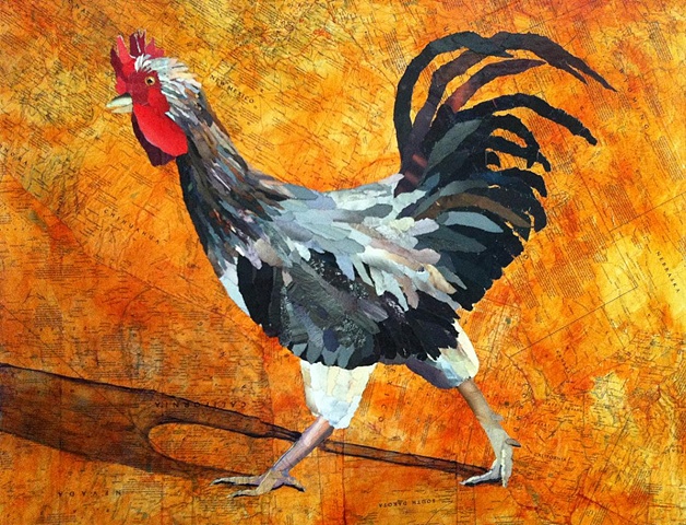 rooster animals collage maps 