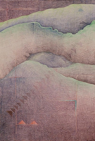 Abstract Colored Pencil Drawing landscape