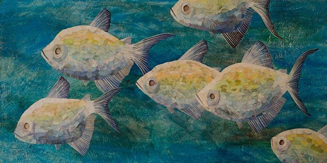 fish underwater blue collage multimedia