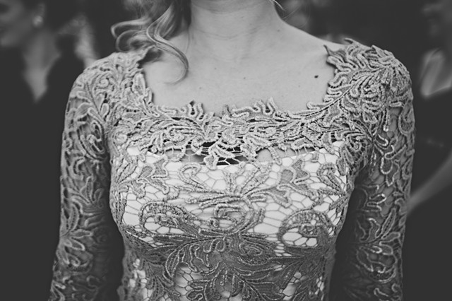 metallic guipure lace sheath dress