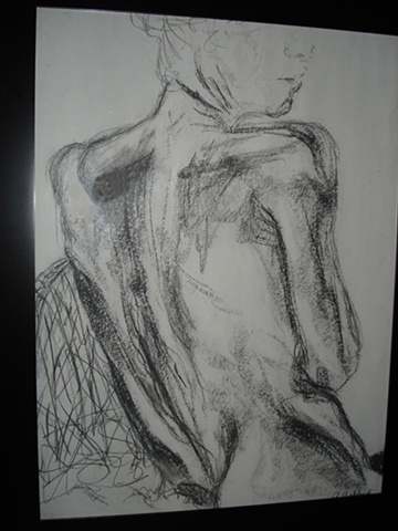 A.Beukenkamp artist - Female Figure Sketch--Back