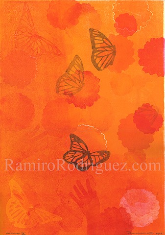 monarch butterflies, marigolds, immigration