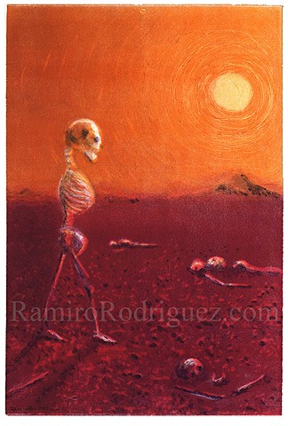 skeleton, sun, male, dead, immigrant, desert