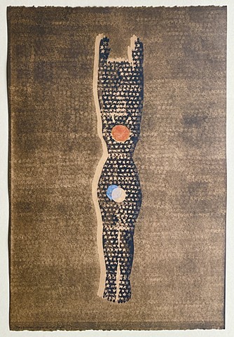 Black Nut on gold background contains and surrounded by stars