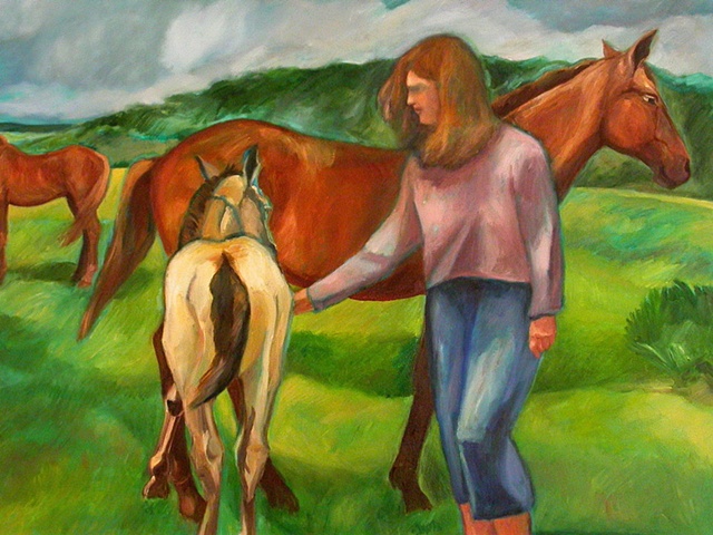 Horses in Green Landscape