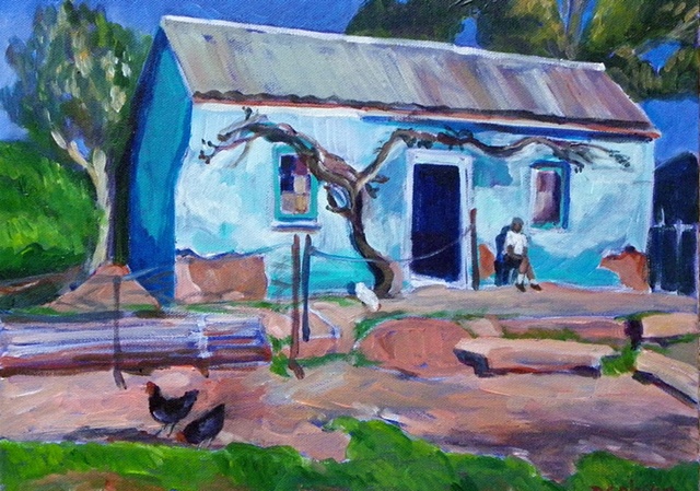Blue Cottage and Vine, Napier