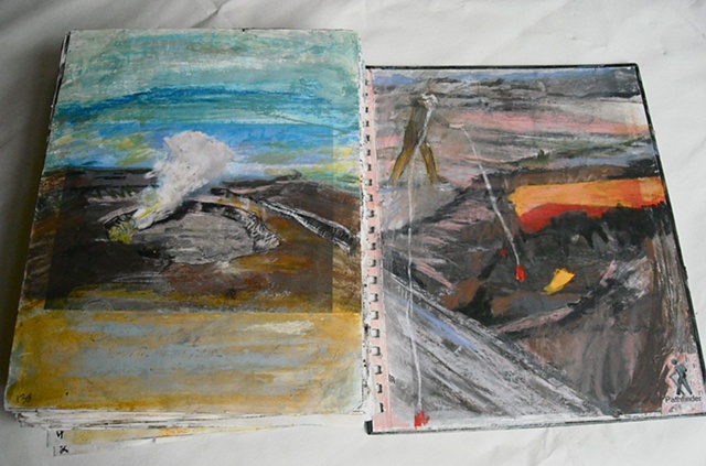 Kilauea Volcano Journal-USGS photos
paintings of geologist and plumes