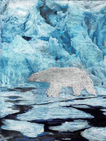 Polar Bear Moves Across Sea Ice