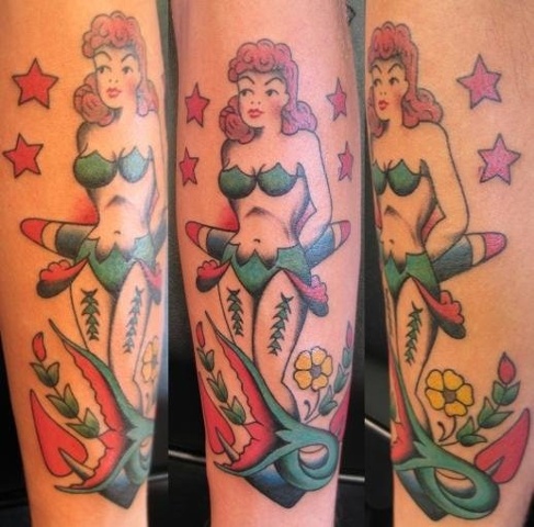 Peter McLeod Tattoo Traditional Mermaid Tattoo