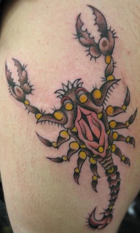 Peter McLeod Tattoo Deadly Snatch-Back Scorpion vagina tattoo