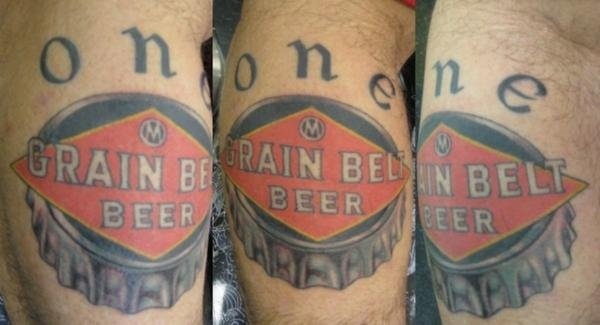 Peter McLeod Tattoo Grain Belt Beer tattoo