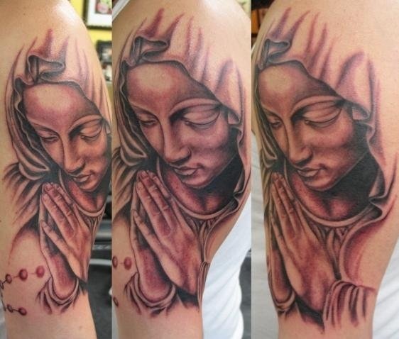 Peter McLeod Tattoo virgin mary praying hands tattoo