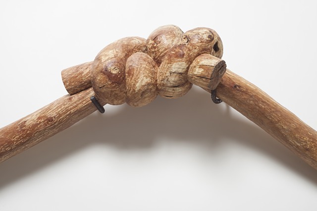 Detail of Wood knot sculpture by Lin Lisberger