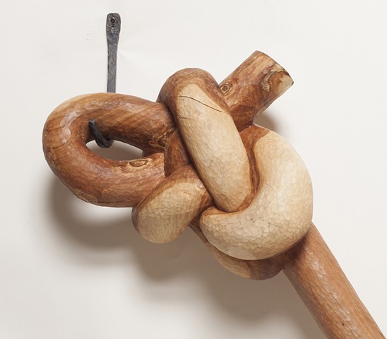 Detail of wood knot sculpture by Lin Lisberger