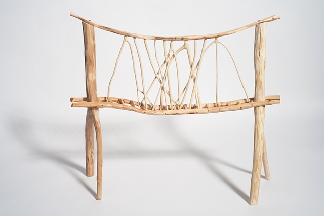 Wood bridge sculpture by Lin Lisberger