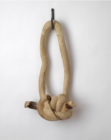 Carved wood knot sculpture by Lin Lisberger