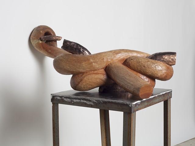 Wood rope sculpture by Lin Lisberger