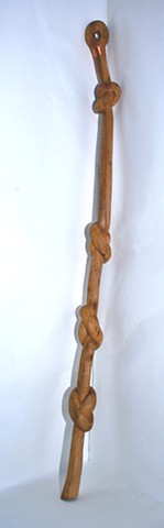 Carved applewood knot sculpture by Lin Lisberger