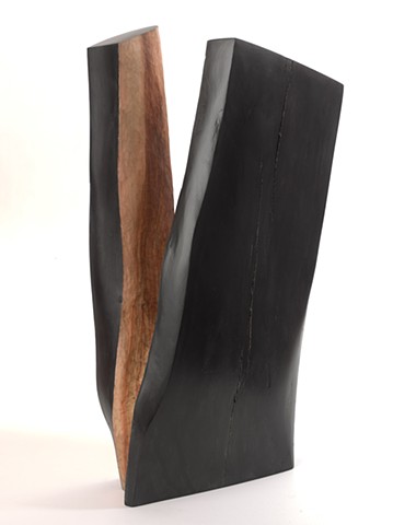 Carved wood sculpture about figure and ground by Lin Lisberger #figureorground