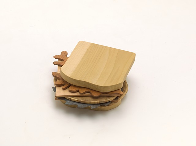 Artist book, wood sandwich sculpture, Lin Lisberger