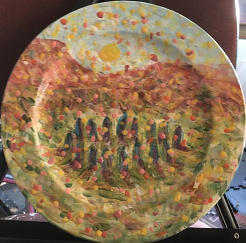 ceramic painted plates for sale