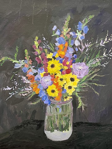 flowers with a black background