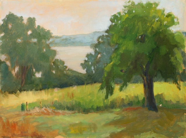 shelley lowenstein plein air oil painting landscape river farm virginia potomac river george washington