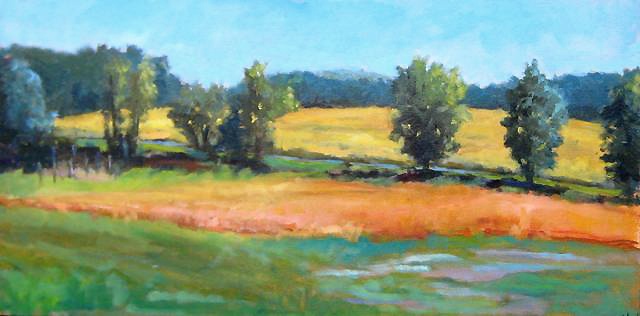 shelley lowenstein plein air oil painting Butlers Orchard Maryland field landscape  meadow