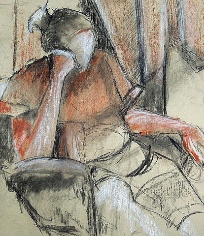 lowenstein drawing woman conte human figure