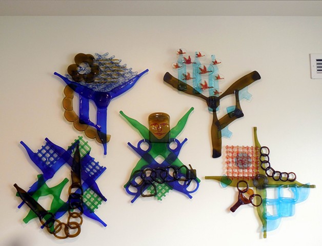 Recycled Glass Bottle Art by John Bassett