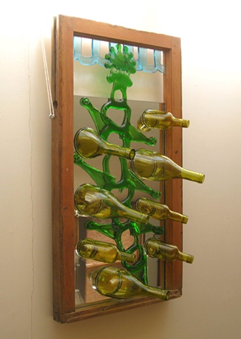 recycled bottle glass, mirror