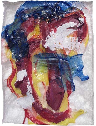 Paint and Melted Polystyrene paintings sculpture art matthew miller