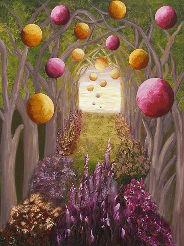 floating globes; summer scene; bittersweet refrains series